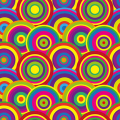 Abstract colorful circles seamless pattern. Vector illustration