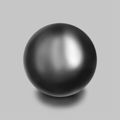 黒い球体、黒い玉のイラスト、カーボンブラックの球体、立体的な球体のイラスト

