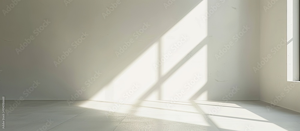 Poster sunlight illuminating the room s white walls creating an abstract white background with copy space i