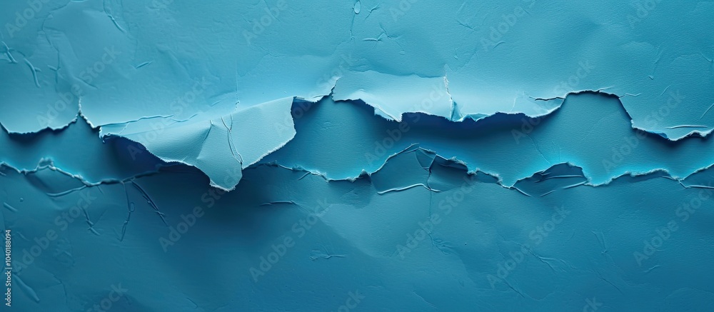 Poster a torn piece of paper with a data analytics message on a blue backdrop serving as a symbolic represe