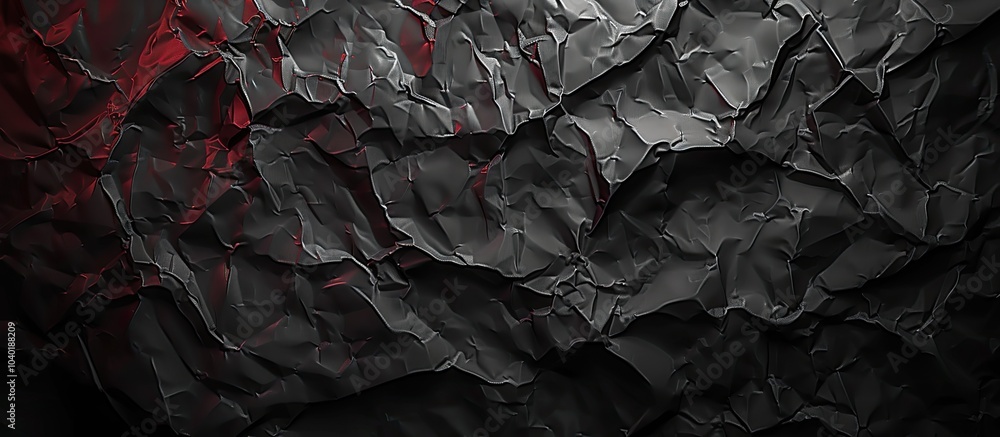 Poster crumpled black paper texture background with copy space image showcasing a dark wrinkled rolling pap
