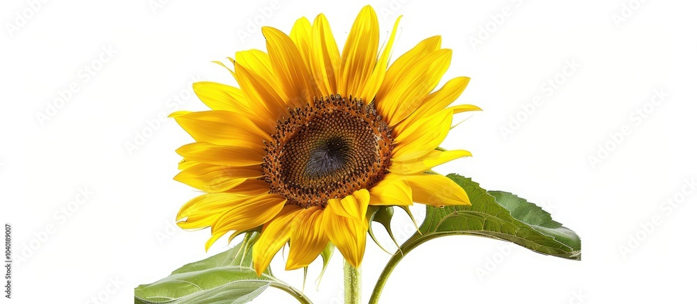 Aufkleber captivating side view of a stunning sunflower in macro set against a white background ideal for copy