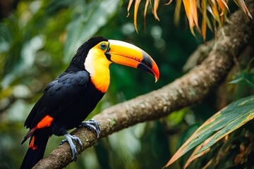 Obraz premium Toucan with Orange Beak