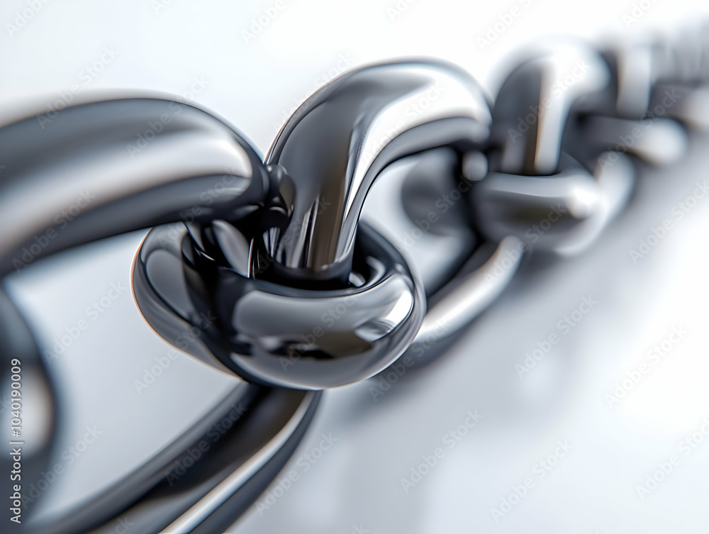 Poster flat glossy chain links vector illustration with copy space for esg business negotiations emphasizin