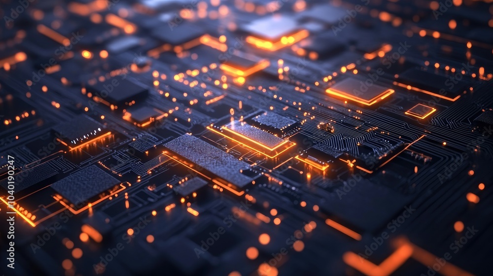 Aufkleber futuristic ai technology background with circuits and glowing light effects. copy space included