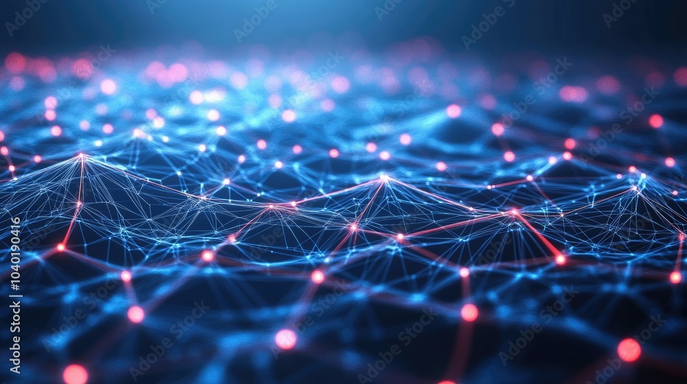 Poster futuristic digital background with interconnected lines and nodes, perfect for ai technology concept