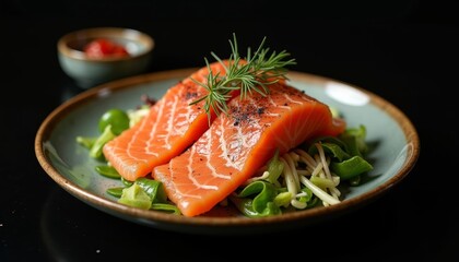  Deliciously fresh salmon dish ready to be savored