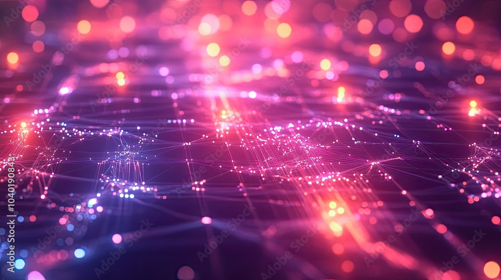 Poster glowing digital grid with futuristic connections, suitable for ai technology concepts. copy space av