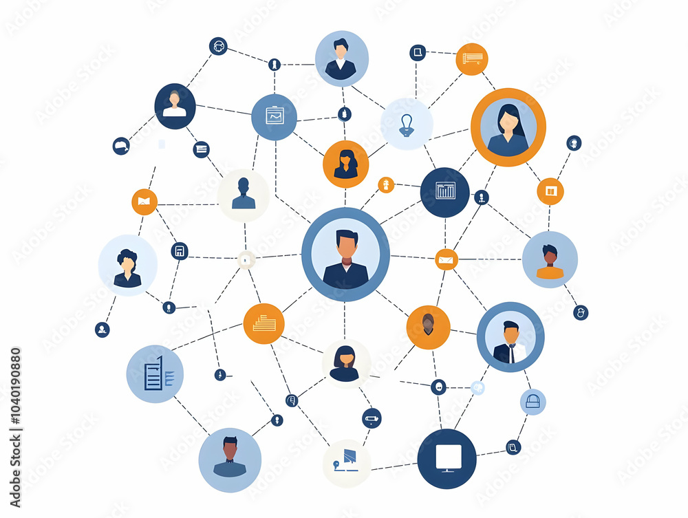 Poster flat glossy network icons with copy space for esg collaboration and innovation in business discussio
