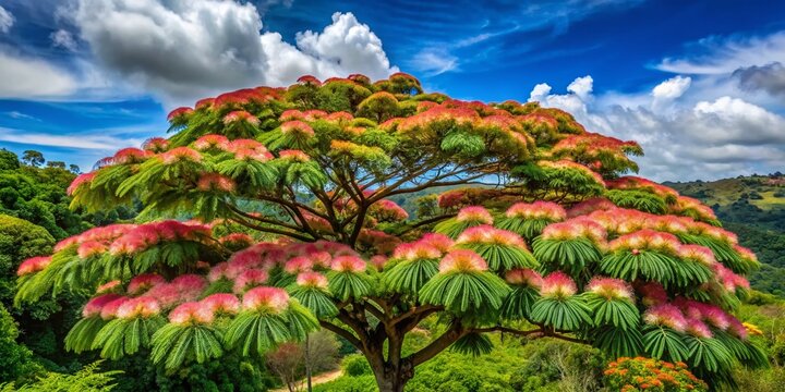 Portrait of Albizia Lebbeck Tree in Tropical Environment - Stunning Flora Photography for Nature Lovers