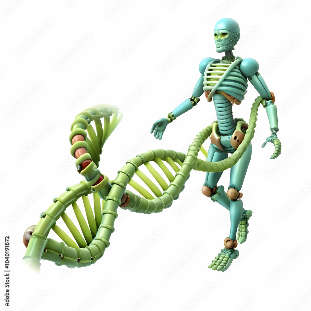 Poster interlocking gears human robotic concept image half human half robotic designed visual seamless coll