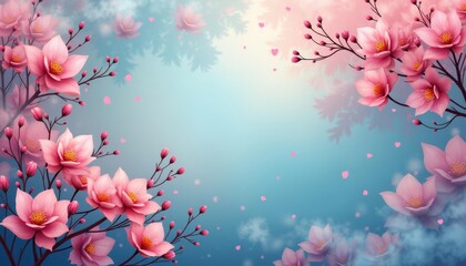  Ethereal blossoms in a dreamy blue sky