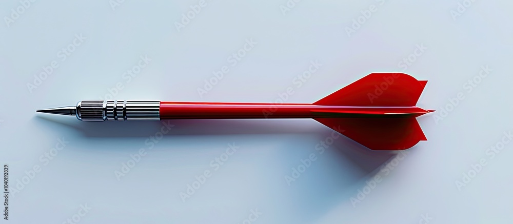 Poster a red dart on a white backdrop with copy space image