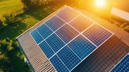 Family Enjoying Time in Their Backyard with Solar Panels