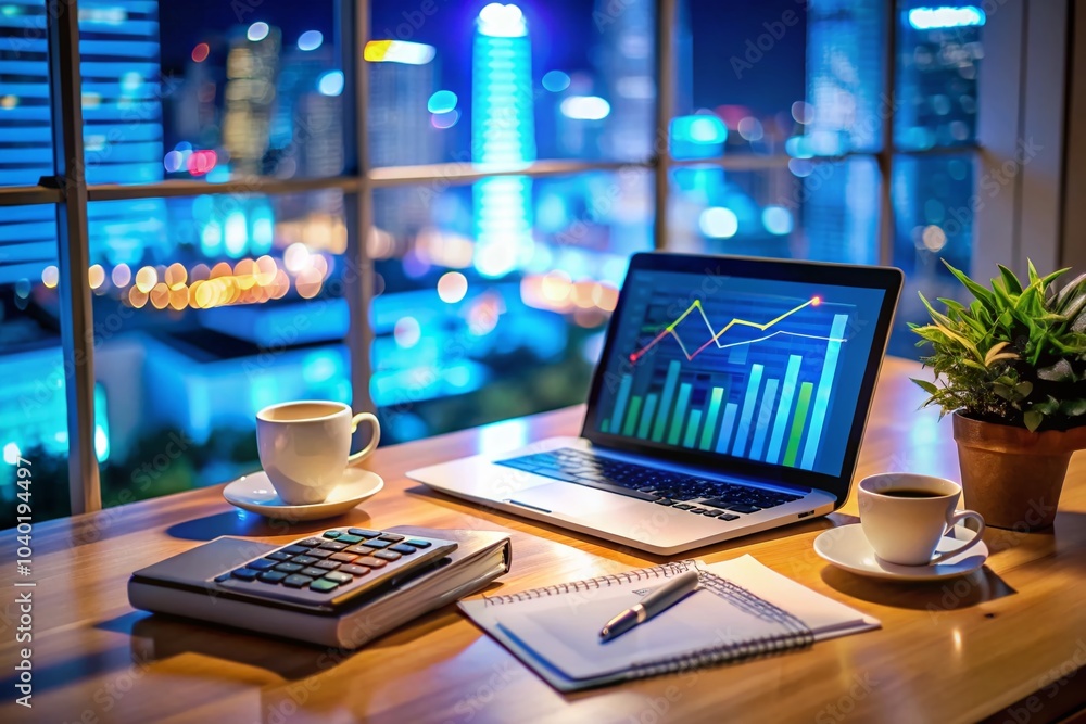 Poster Professional finance data analysis with charts and graphs for business insights