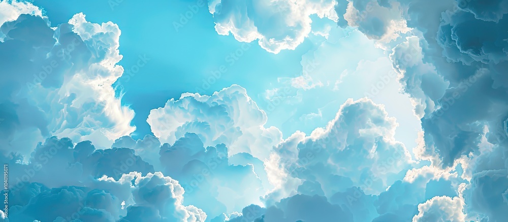 Poster blue cloudy sky background with ample copy space image