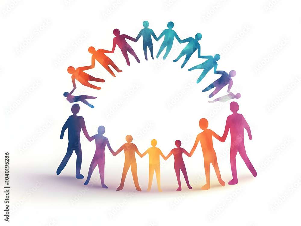 Poster flat bokeh community figures hands circle soft abstract unity growth compromise esg negotiations vec
