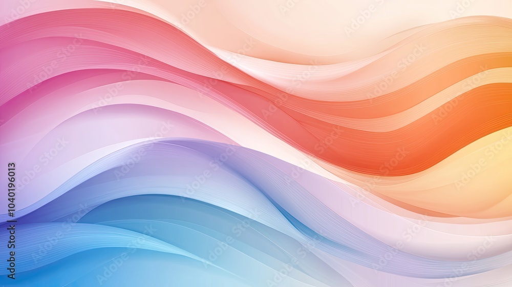 Poster fluid flowing background with wavy lines