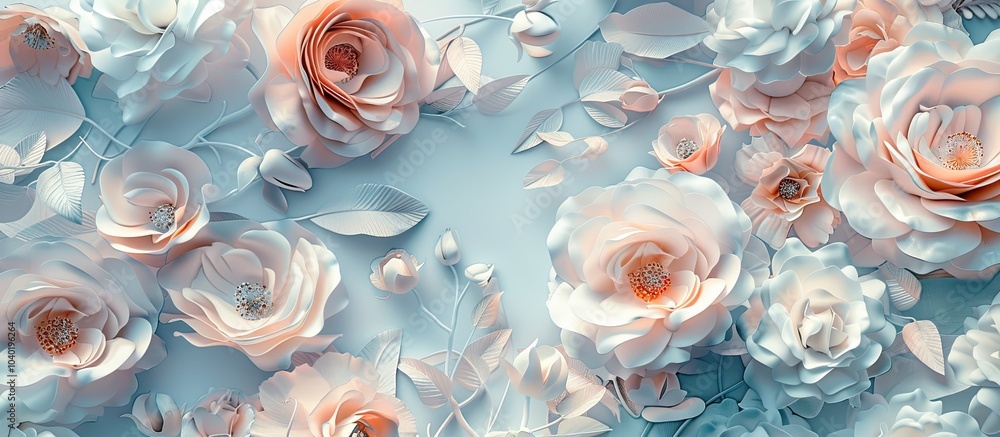 Poster floral patterned background ideal for presenting with copy space image
