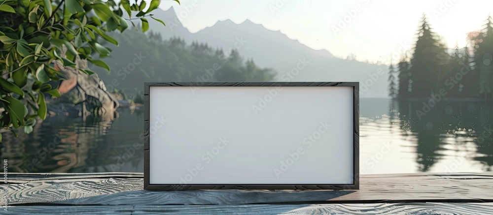 Poster high quality jpg photo of a customizable mockup with a blank frame for a copy space image