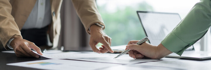 Alternative energy environment businesspeople discuss and brainstorming about renewable energy data