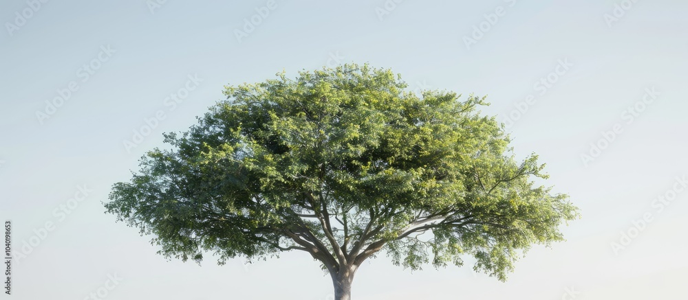 Poster scenic view of a lovely tree set against a clear sky suitable for copy space image