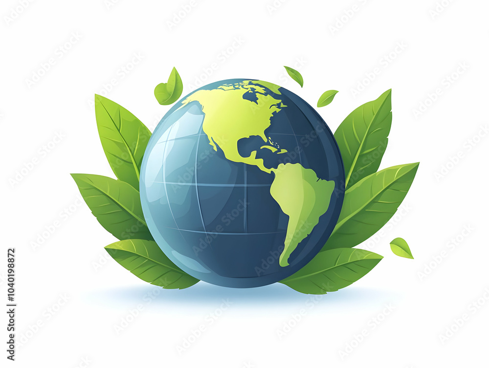 Aufkleber flat globe leaf icon vector graphic global environmental focus esg discussions infographic simple de