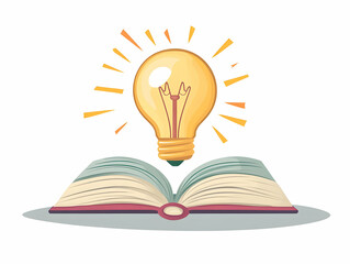 Flat Book Lightbulb Icons Knowledge Innovation Vector Image Business Decision Making Infographic Educational Materials Simple Flat Illustration Smart Business Tone