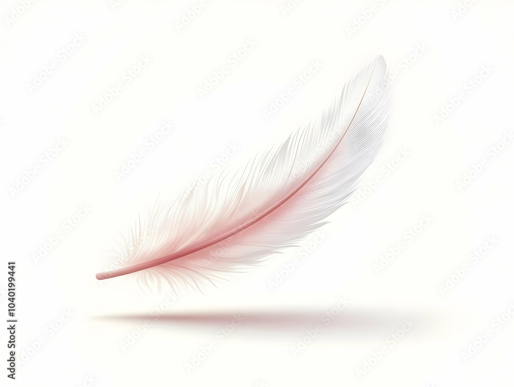 Poster flat floating white feather concept close up white feather gently floating upwards camera pans follo
