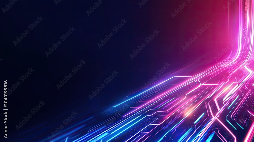 Poster futuristic digital template with bold sharp lines