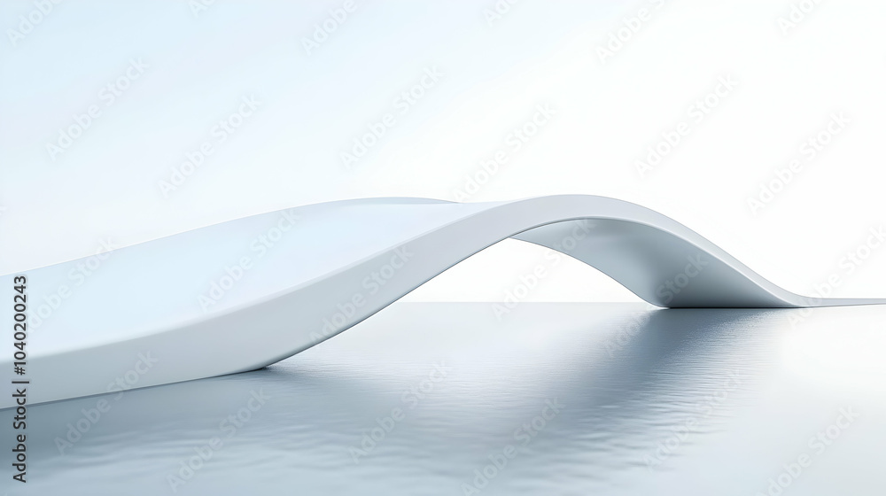 Poster 3d plain bridge silhouette icon on glossy white background with copy space for esg business negotiat