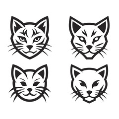 Fototapeta premium Elegant Cat Face Vector for Pet Logos and Artwork.