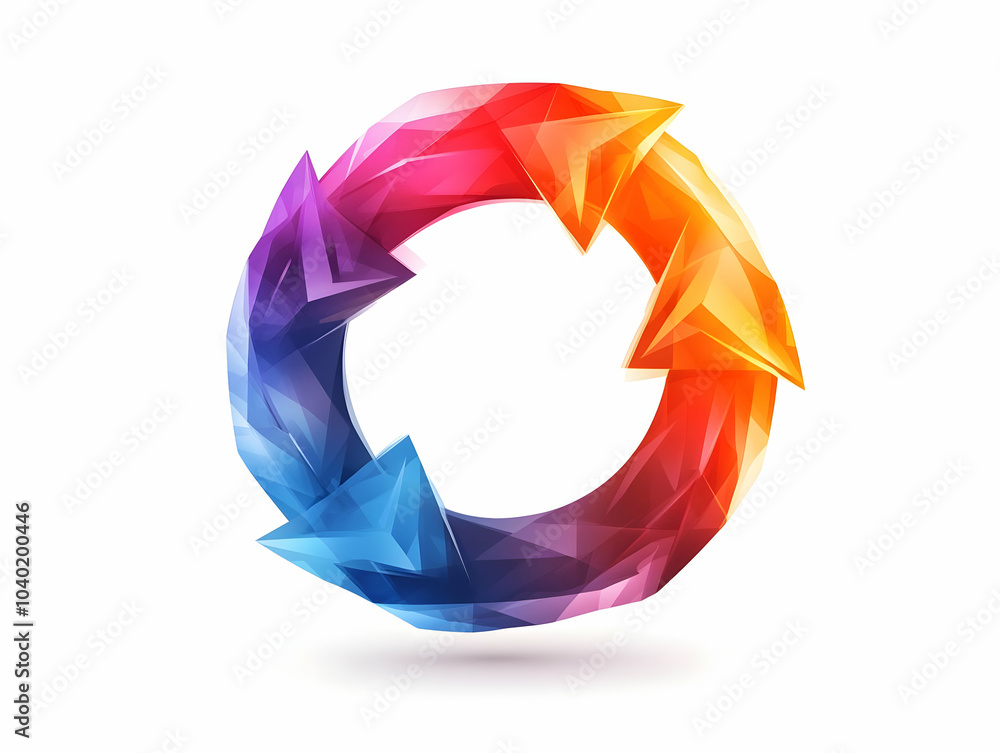 Poster flat vector illustration two arrows circular growth mutual exchange business concept isolated white 