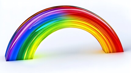 Rainbow Refraction: Sunlight passing through a triangular prism, casting a vivid rainbow on a white background. The colors are crisp and well-defined. 