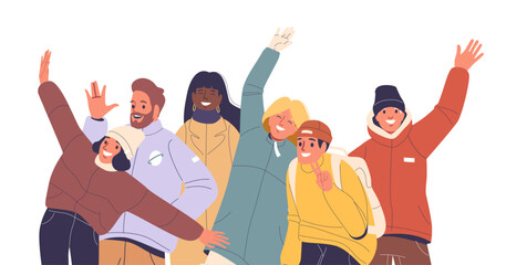 Group Of Friends Celebrating Christmas With Joyful Expressions And Happy Atmosphere of Togetherness And Friendship