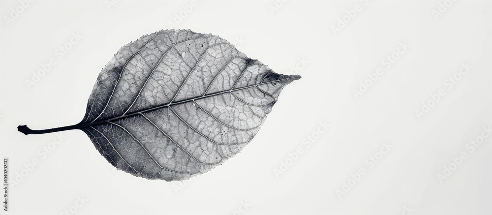 Aufkleber leaf silhouette with abstract shape in copy space image