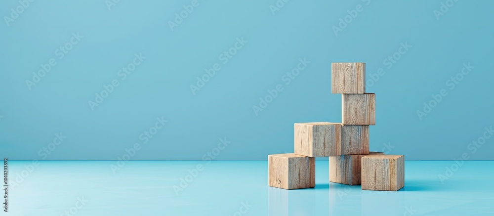 Poster innovative solutions message displayed on wooden blocks against a blue background serving as a conce