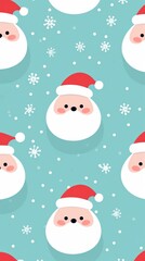 Santa claus wallpaper pattern snowman winter.