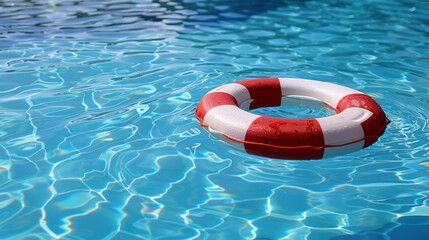 Naklejka premium Lifebuoy in the Swimming Pool