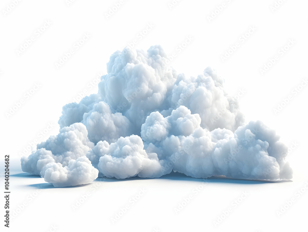 Poster flat floating white clouds close up realistic soft ethereal scene camera moves through clouds symbol