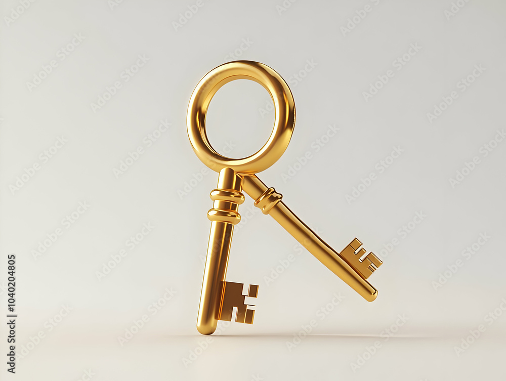 Poster flat glossy golden key keyhole concept dolly shot approaching golden key access opportunities ample 