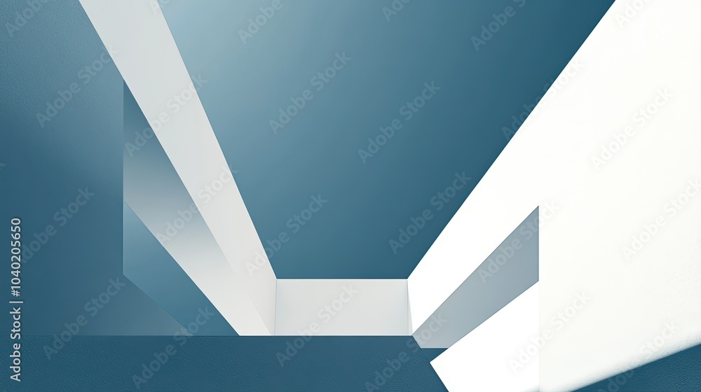 Poster abstract modern building with a sharp geometric design and space for text
