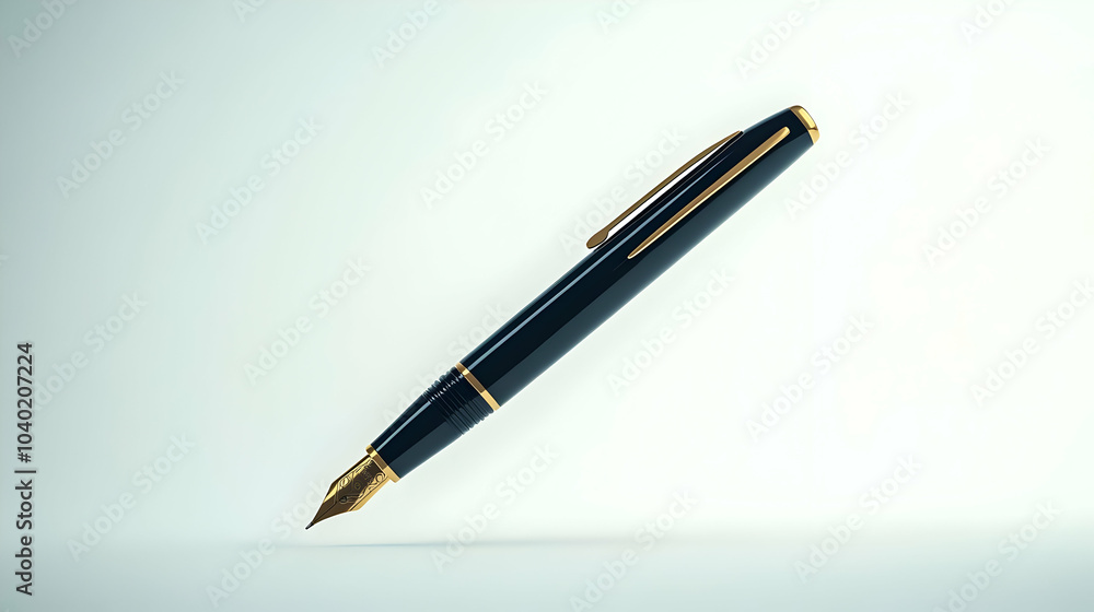 Poster 3d plain backdrop contract pen concept close up pan floating mid air deal making camera zoom generou
