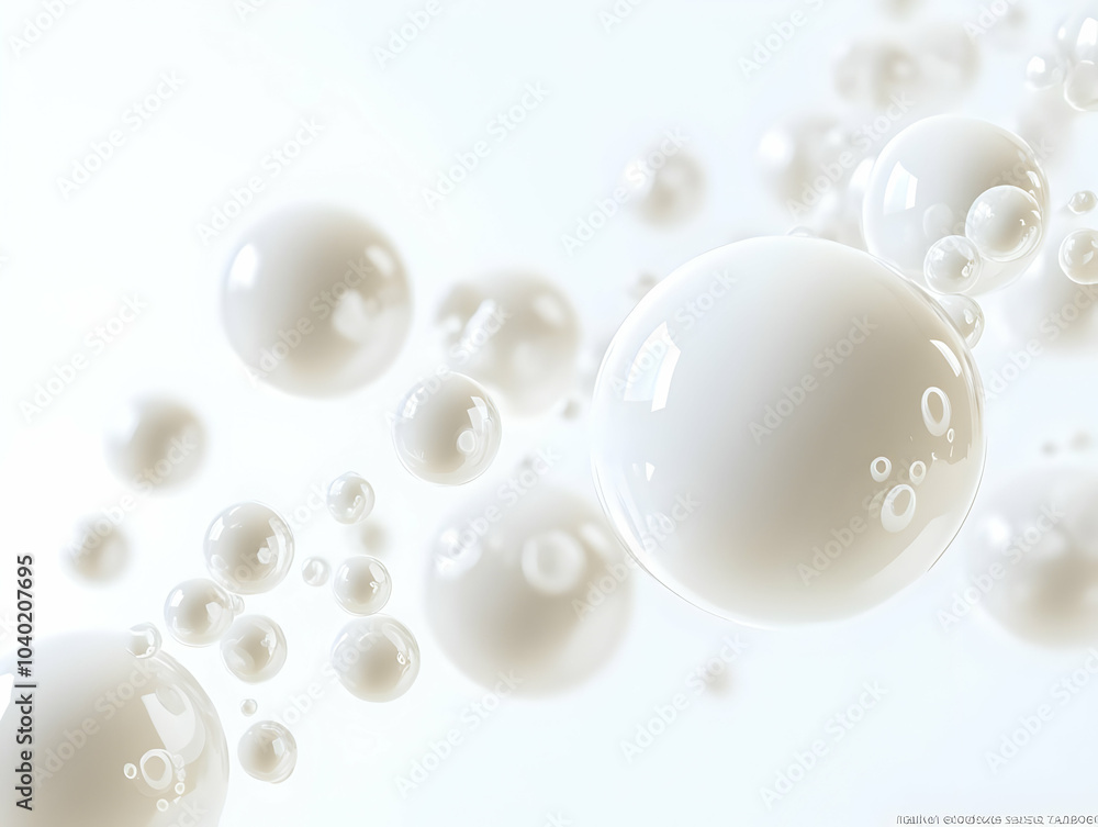 Poster flat stress dissolving micro bubbles concept - macro view of white micro bubbles dissolving for stre