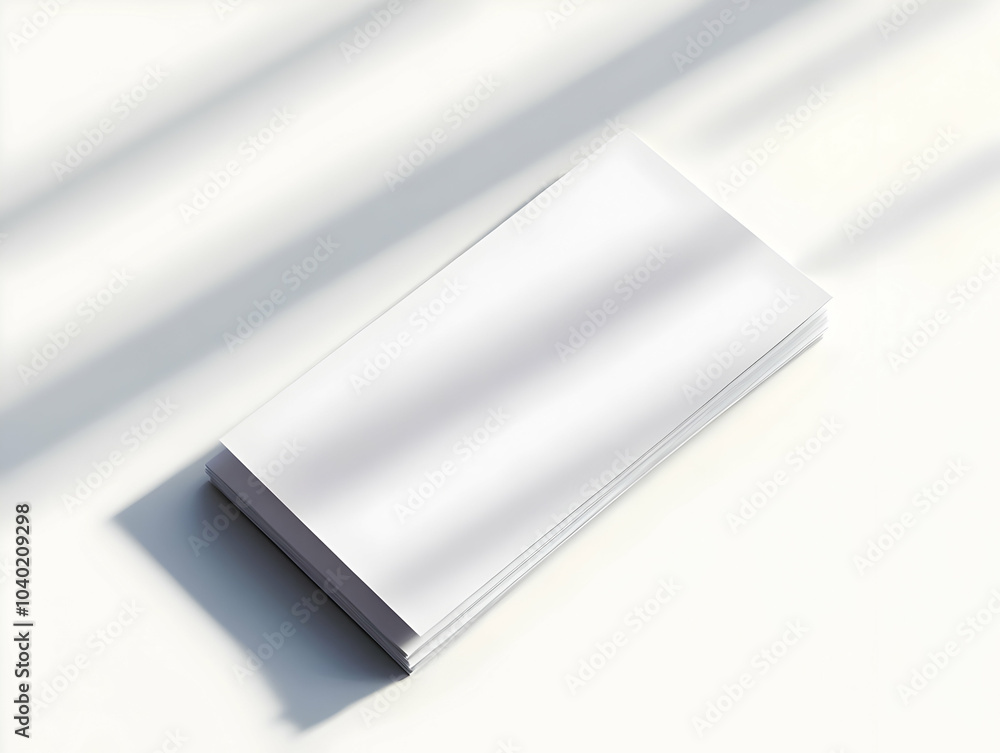 Poster flat plain receipt design with copy space - top down view of glossy white background, close up on re