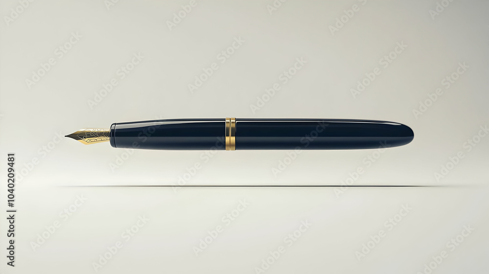 Poster 3d plain backdrop floating contract pen concept close up pan across mid air elements deal making gen