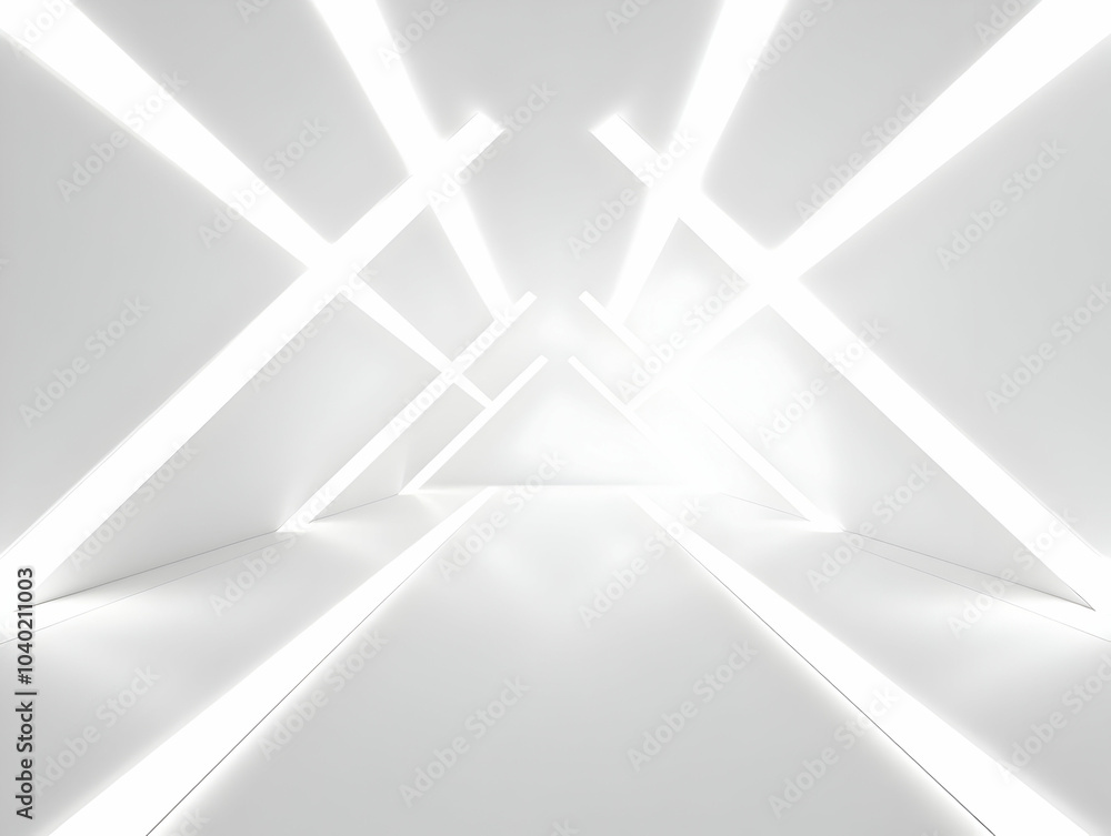 Poster flat cognitive enhancement light beams close-up intersecting white light representing improved menta