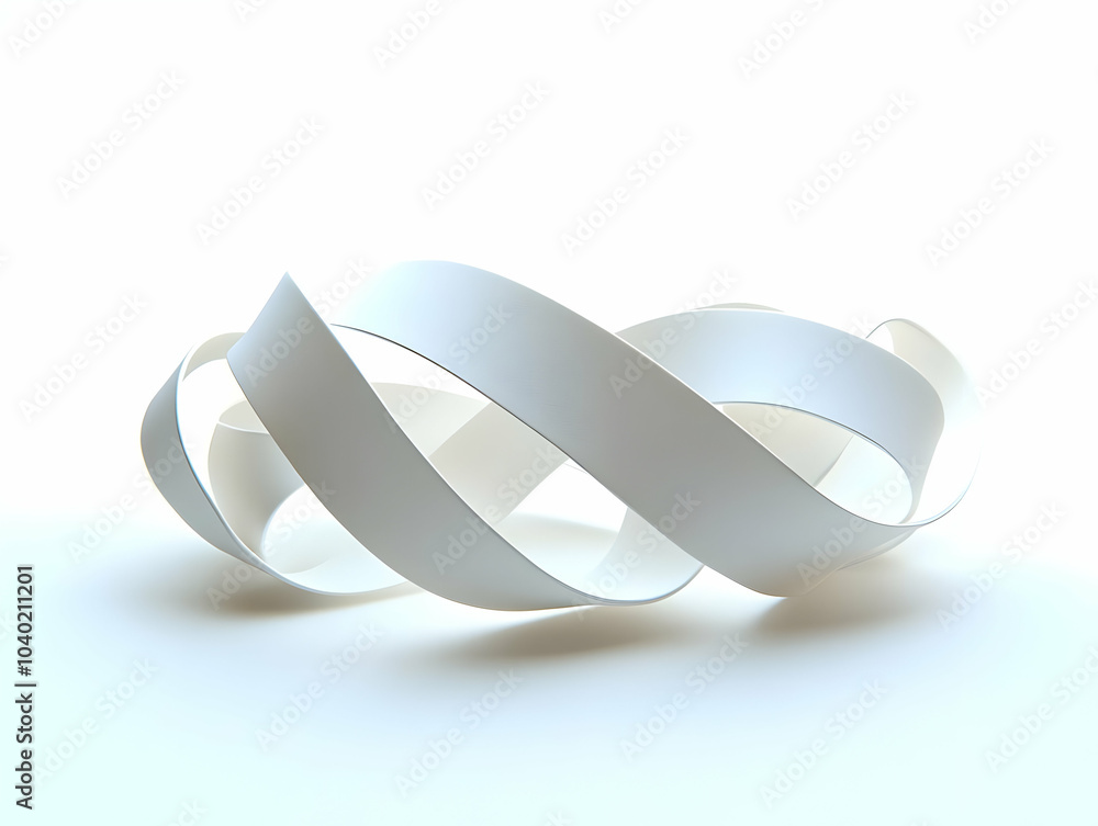 Sticker Flat Resilience Rubber Band Illustration - White Band Stretching and Returning to Shape, Symbolizing Mental Resilience - Simple Vector Concept on Isolated White Background for Business Use