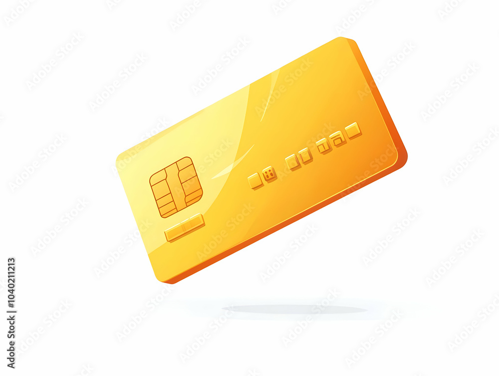 Poster flat flying credit card vector illustration - dynamic perspective of credit card in motion against w