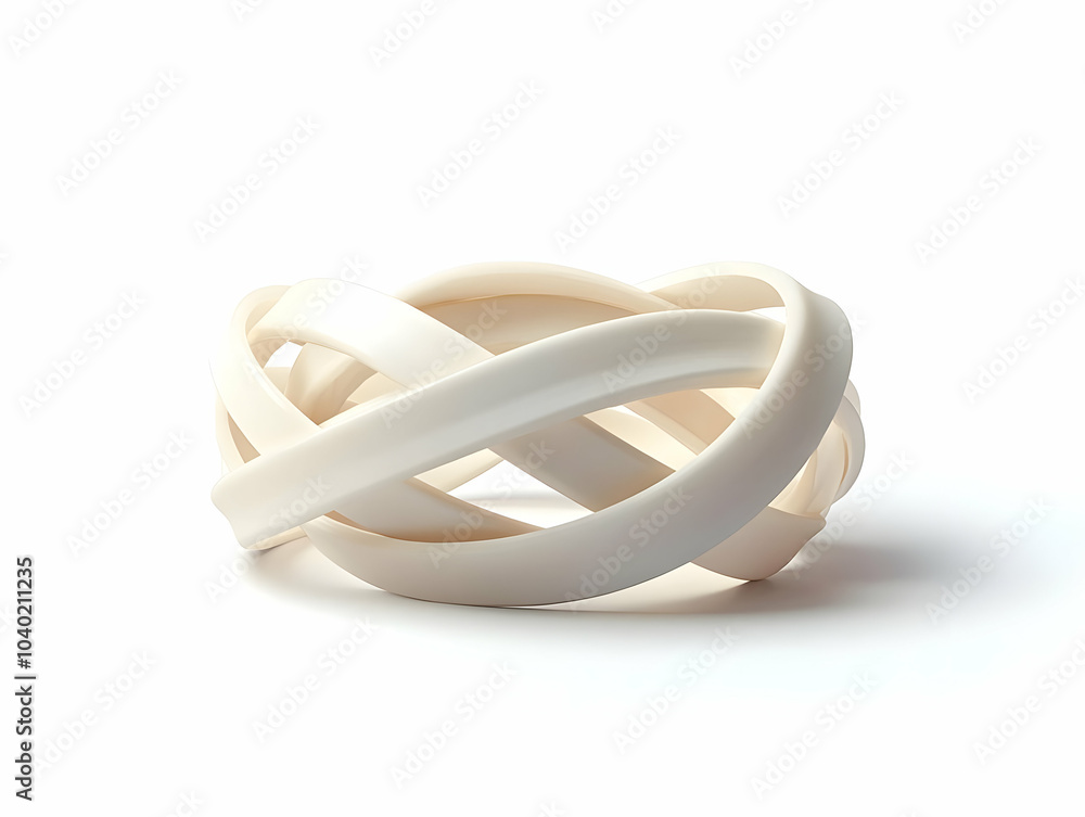 Poster flat resilience rubber band illustration showing white band stretching and returning to shape symbol